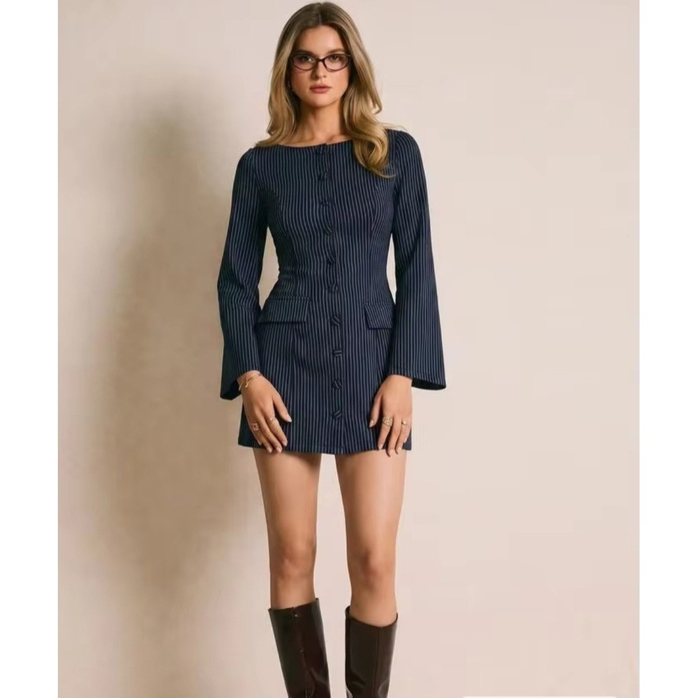 Shein Poeselle Women's Blazer Mini Dress Tailored Button-Front Size XS